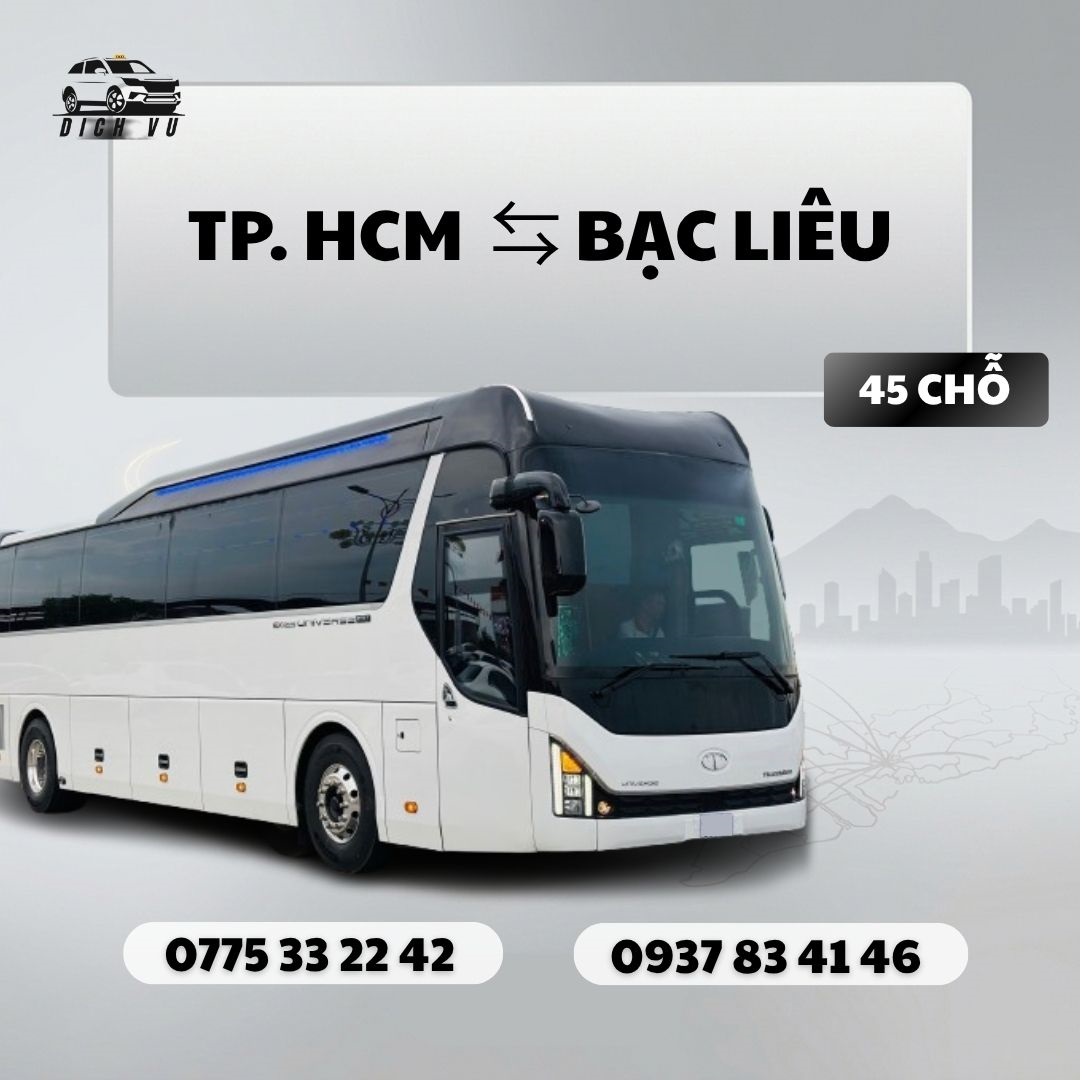Đặt xe Bạc Liêu 45 chỗ