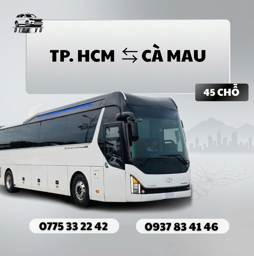 Đặt xe Cà Mau 45 chỗ